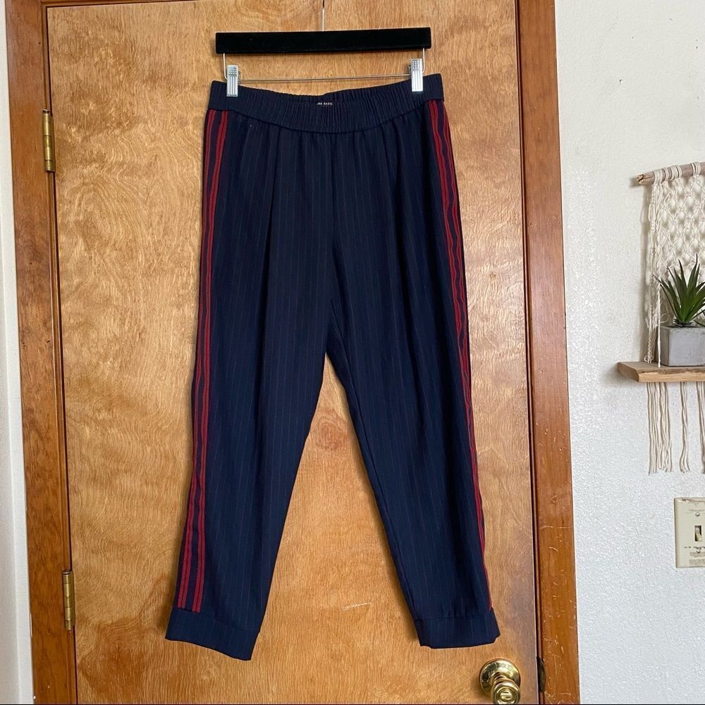 Zara Basic Collection Blue And Red Pinstripe Trou… - image 2